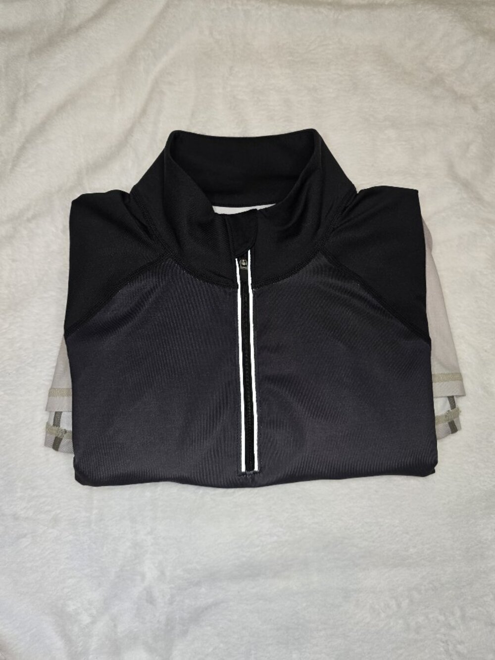 Ideology Ombre 1/4 Zip Long Sleeve Athletic Pullover Thumbholes Black White M